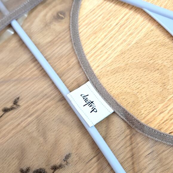 Daytrip Brown Lace Mesh Bohemian Embroidered Bohemian Flowy Open Cardigan M - Picture 6 of 7